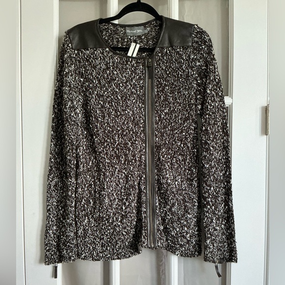 Michael Stars Driftwood Moto Jacket with Bouclé Texture | Size 2 | NWT - Picture 11 of 11
